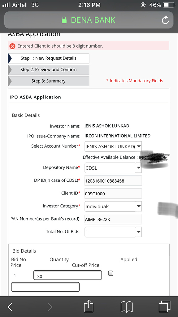 Dena Bank Is Asking For Client Id For Ipo Help Ipos Trading Q A By Zerodha All Your Queries On Trading And Markets Answered