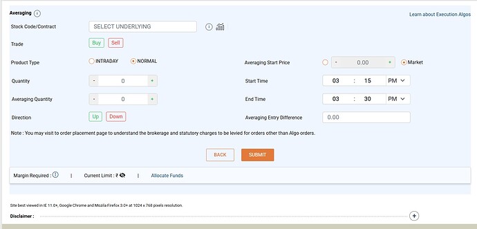 ICICDIRECT EXECUTION ALGO