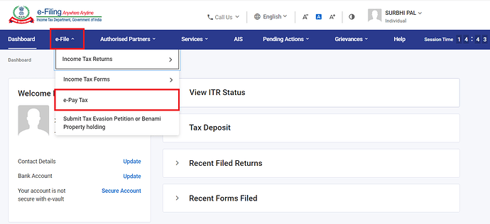 How to make advance tax payment? Step 2