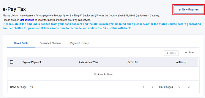 How to make advance tax payment? Step 3