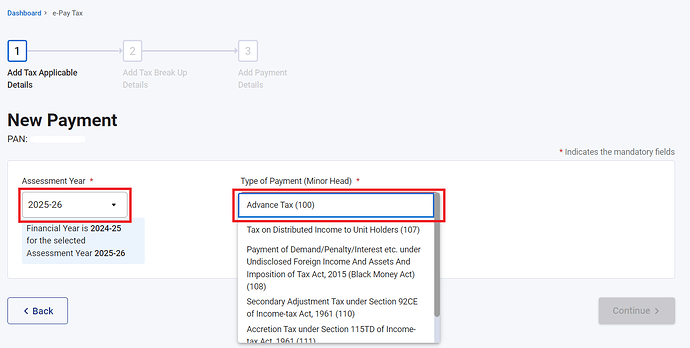 How to make advance tax payment? Step 5