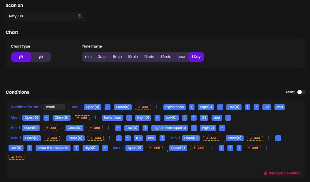 Spinning top candle pattern Streak backtesting Trading Q&A by