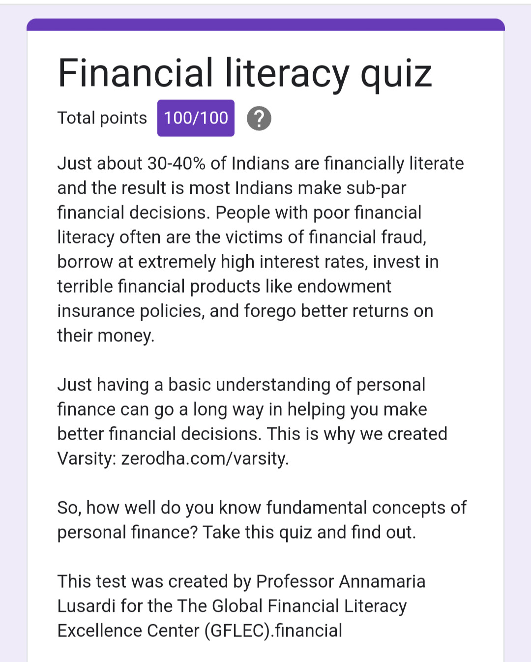 Financial Literacy Quiz With Answers Image To U