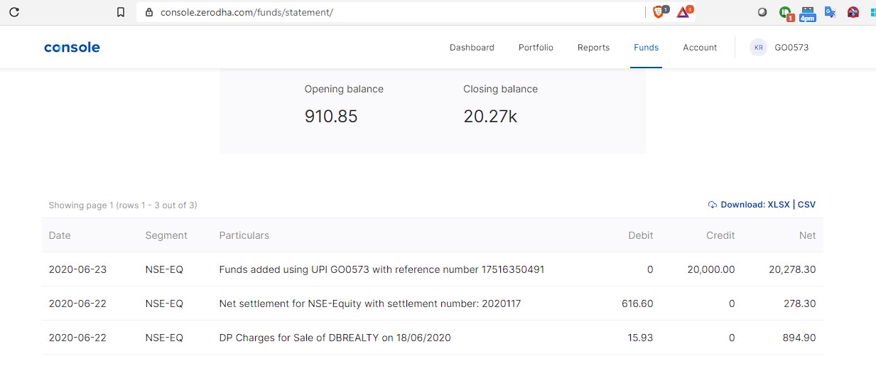 Incorrect balance in funds - Zerodha - Trading Q&A by ...